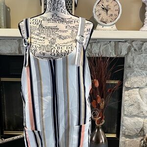 Forever 21 Black and White Striped Jumpsuit with Belt
